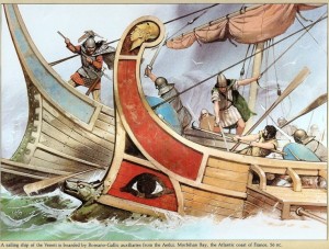 Bitwa między flotą rzymską a Wenetami zatoka Morbihan, 56 r. p.n.e.